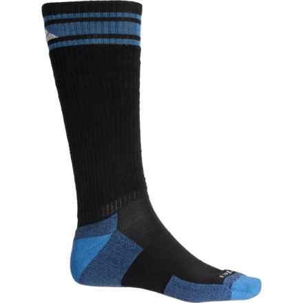 Cabot & Sons Varsity Stripe Ski Socks - Merino Wool, Over the Calf (For Men) in Black/Medium Blue