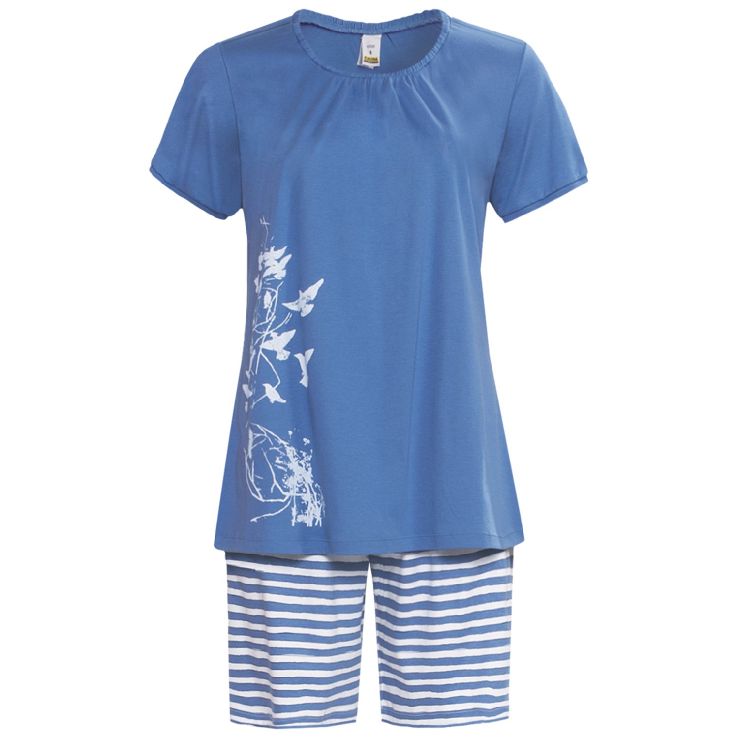 Calida Morning Glow Short Pajamas   Interlock Cotton, Short Sleeve 