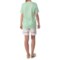 120GG_3 Calida Petunia Stripe Pajamas - Short Sleeve (For Women)