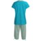 8472N_2 Calida Seaside Capri Pajamas - Short Sleeve (For Women)