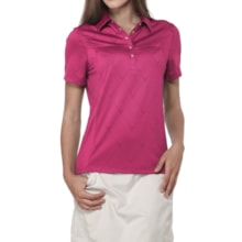 Callaway Chev Jacquard Polo Shirt - Short Sleeve (For Women) in Bright Pink - Closeouts