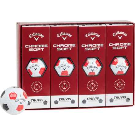 Callaway Golf Chrome Soft Truvis Limited Edition Golf Balls - 12-Pack in White/Red/Black