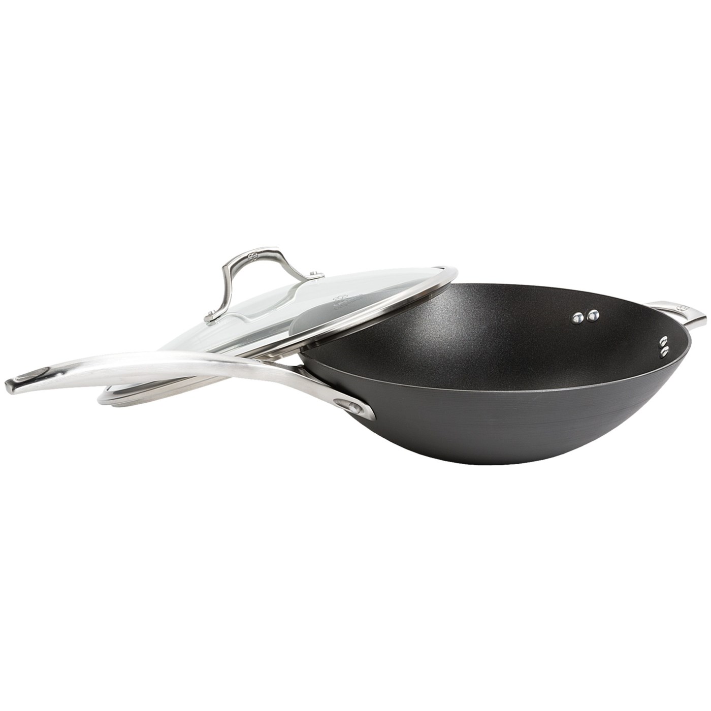 Calphalon Unison Non Stick Covered Wok   13", Flat Bottom 6153H 52