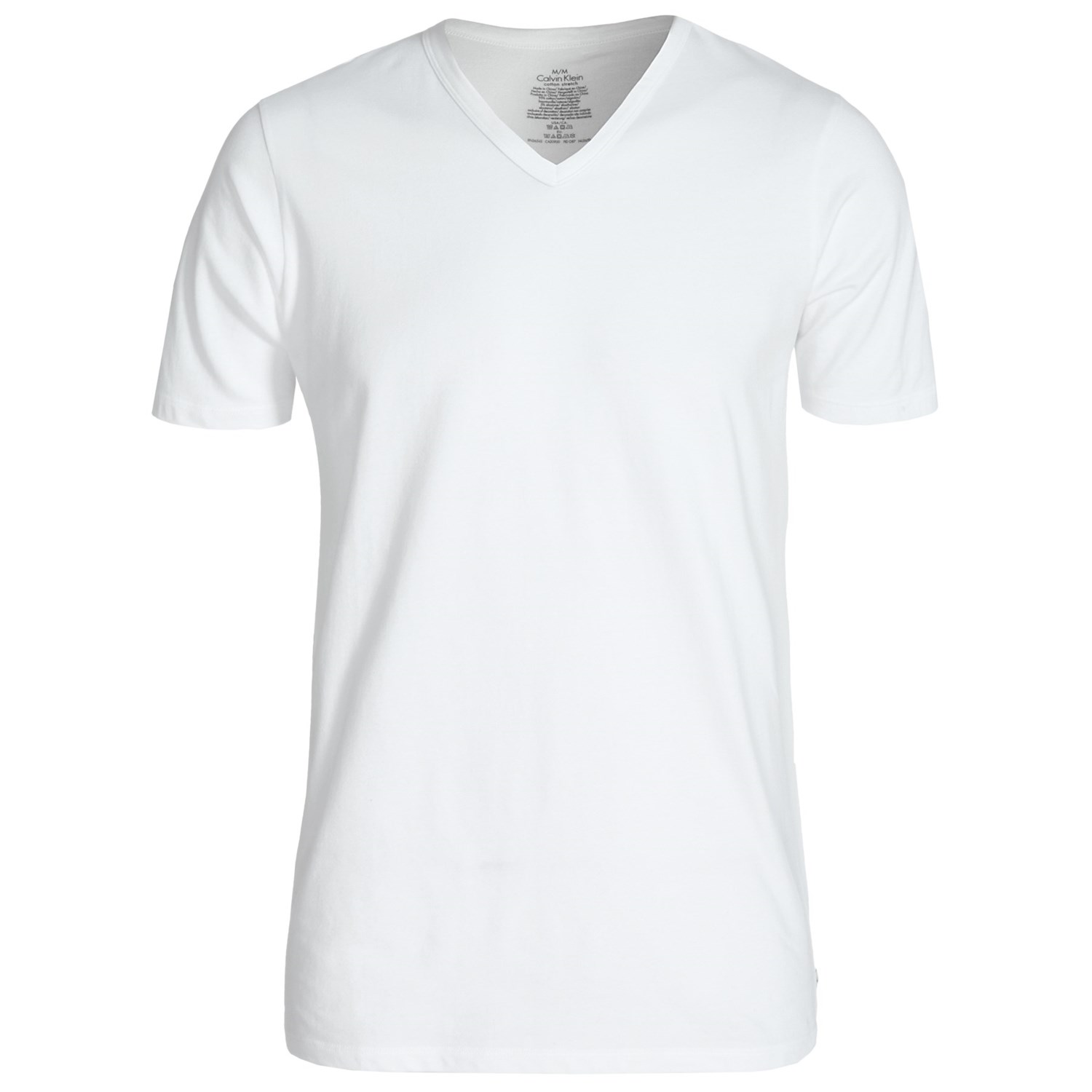 Calvin Klein Stretch Cotton V Neck T Shirt (For Men) 9626U 64