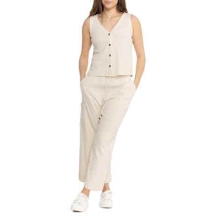 Calypso St. Barth Button-Front Tank Top and Cargo Pants Set in Ecru As Sample