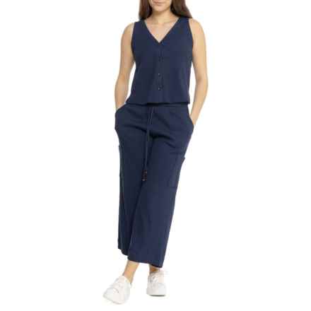 Calypso St. Barth Button-Front Tank Top and Cargo Pants Set in Maritime Blue