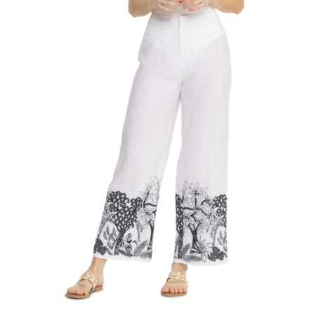 Calypso St. Barth Embroidered Linen Pants in Calypso Embroidery 02 Black