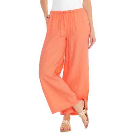 Calypso St. Barth Pull-On Drawstring Pants - Linen in Persimmion
