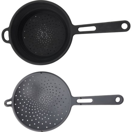 CAMBRIDGE SILVERMITHS 2-in-1 Collapsible Silicone Colander and Strainer in Black Grey