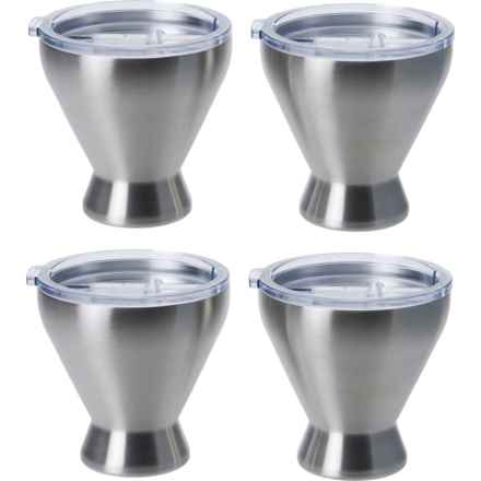 CAMBRIDGE SILVERMITHS Stainless Steel Insulated Cocktail Tumblers - 4-Pack in Silver
