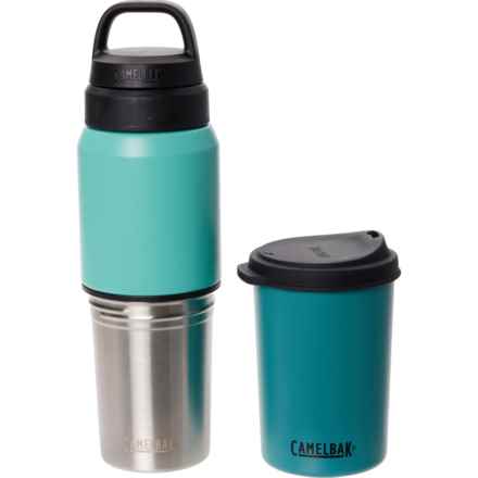 CamelBak MultiBev 2-in-1 Water Bottle - Stainless Steel, 17 oz. Bottle, 12 oz. Cup in Coastal/Lagoon