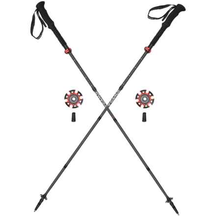 CAMP USA Carbon Mix Trekking Poles - Pair (For Men and Women) in Black/Red