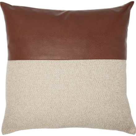 Canaan Two-Tone Throw Pillow - Feather Fill, 21x21” in Saddle