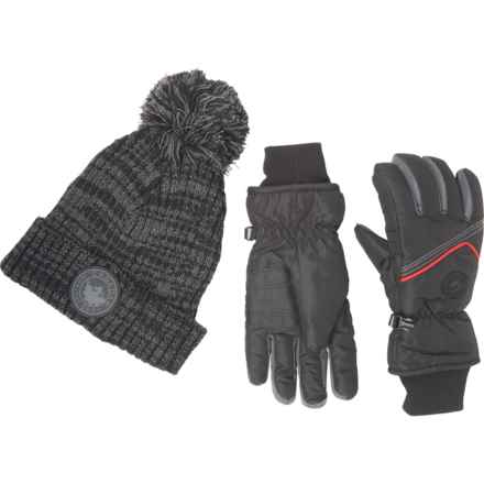 Canada Weather Gear Beanie and Ski Gloves Set - Insulated (For Big Boys) in Black