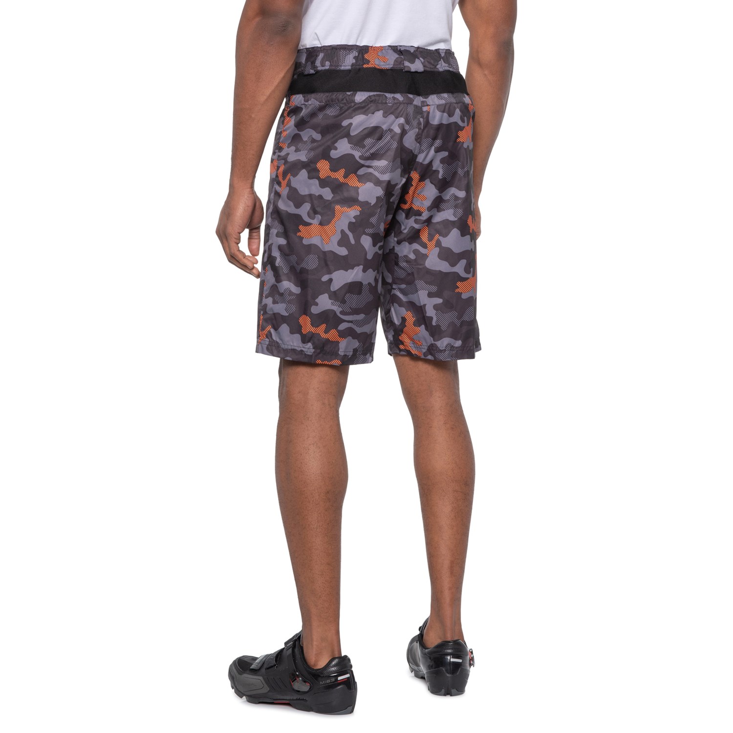 orange camo cycling shorts