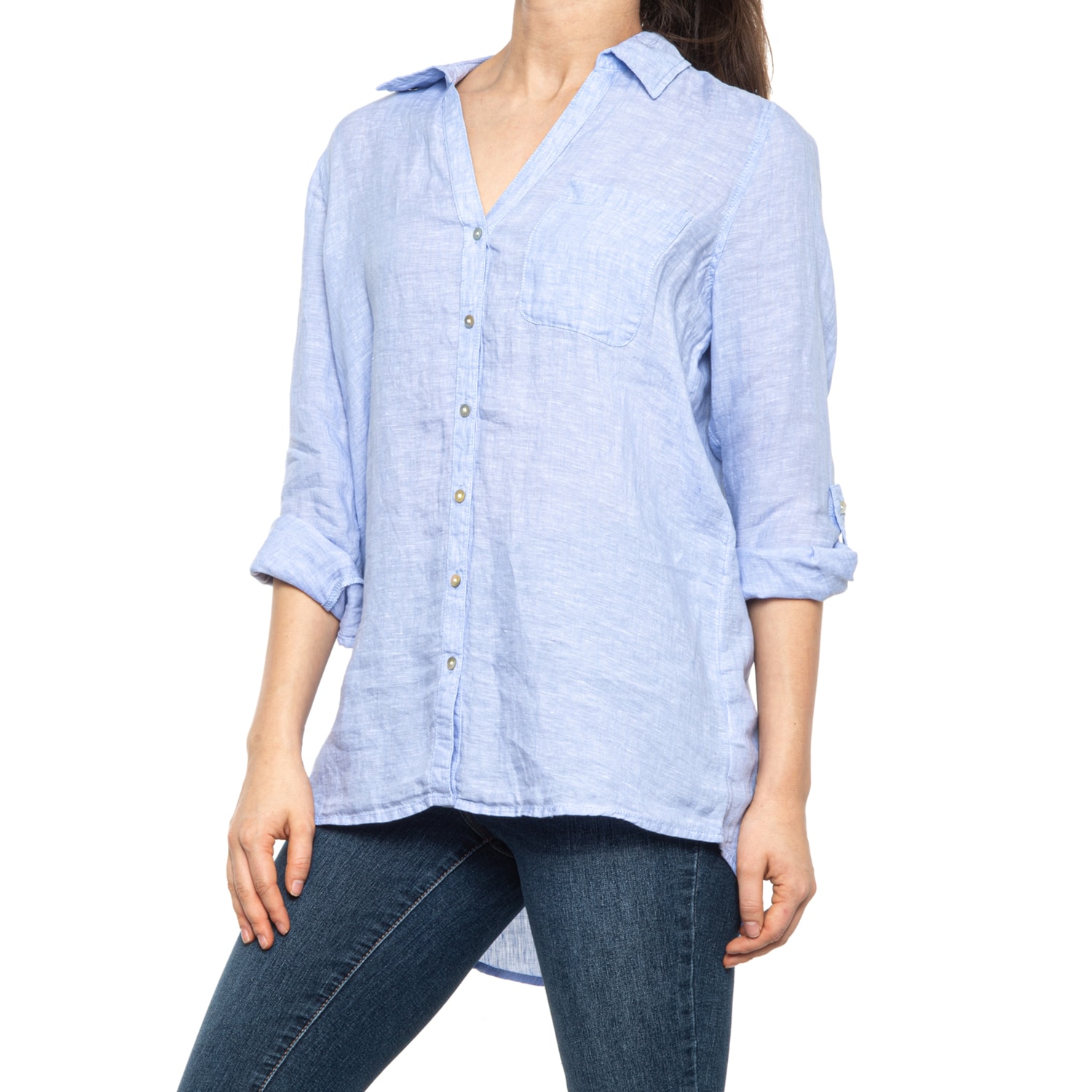 C\u0026C California 100% Linen Button-Front 