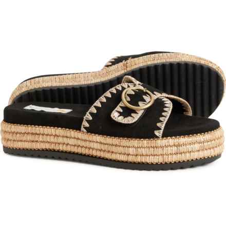 C&C California Barista Flatform Whipstitch Buckle Sandals (For Women) in Black