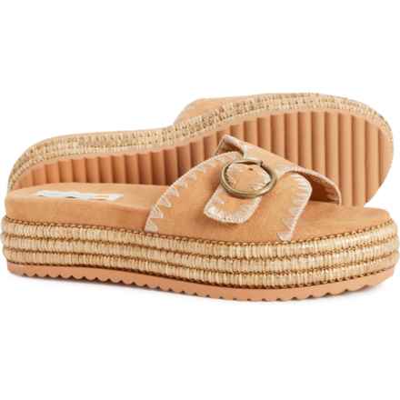 C&C California Barista Flatform Whipstitch Buckle Sandals (For Women) in Tan