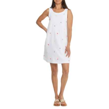 C&C California Beach Icons Trapeze Short Dress - Linen, Sleeveless in Beach Icons - 02