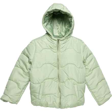 C&C California Big Girls Midweight Quilted Jacket - Insulated in Smoke Green