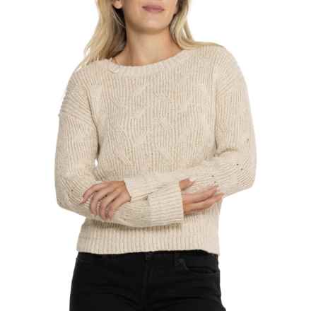 C&C California Boat Neck Cable-Knit Sweater in Cement