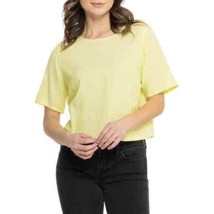 C&C California Button-Back Cross Dye Shirt - Linen, Short Sleeve in Yellow Plum