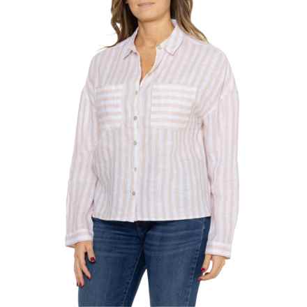 C&C California Button-Down Shirt - Long Sleeve in Railroad Stripe- 015  Rose Dust