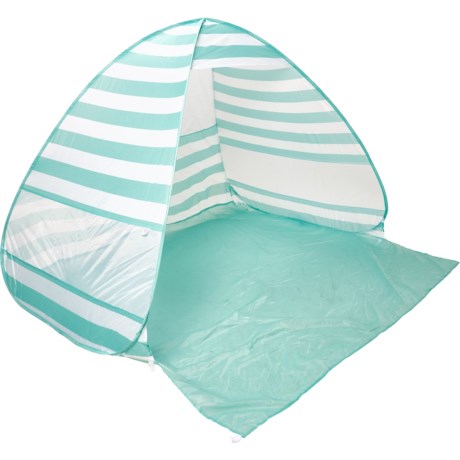 C&C California Cabana Stripe Large Popup Sunshade Tent - UPF 50+ (For Boys and Girls) in Aqua