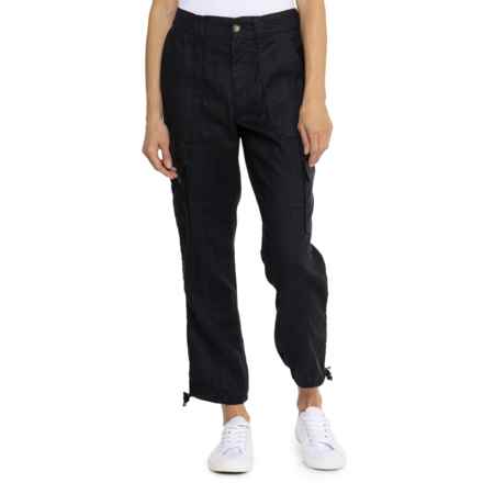 C&C California Cargo Pocket Pants - Linen, Adjustable Hem in Black Beauty