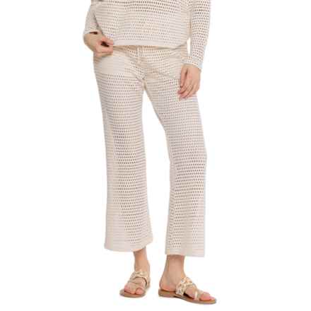 C&C California Coord Open Weave Pull-On Pants - Wide Leg in Oatmeal