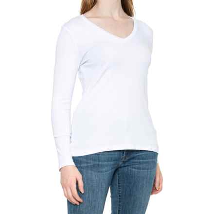 C&C California Jersey V-Neck Shirt - Long Sleeve in White