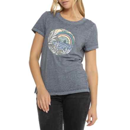 C&C California Julia Everyday T-Shirt - Short Sleeve in X471-Mood Indigo Rainbow