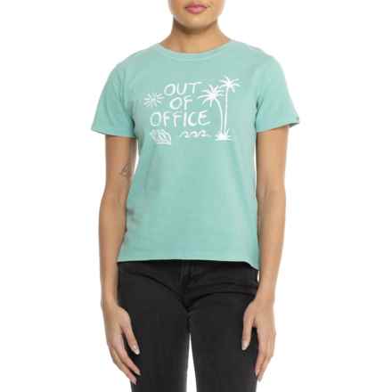 C&C California Kris Sunwashed Vintage T-Shirt - Short Sleeve in Pool Blue "Out Of Office"