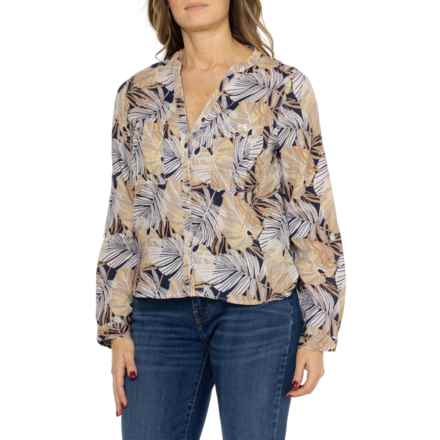 C&C California Mandarin Collar Shirt - Long Sleeve in Fernando Palms 011