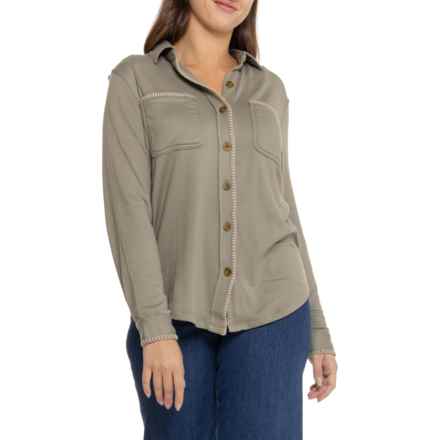 C&C California Marina Whip-Stitch Knit Shirt - Long Sleeve in Vetiver