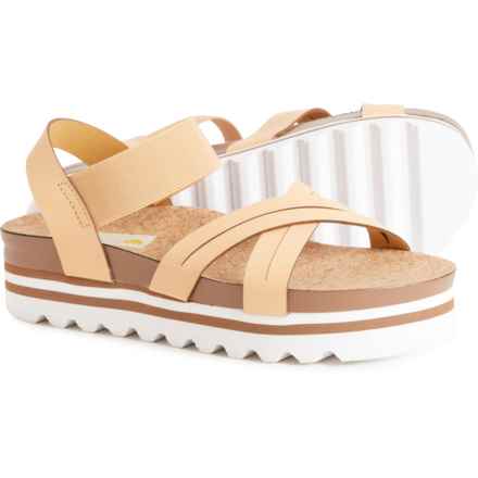 C&C California Mary Flatform Sandals (For Women) in Tan