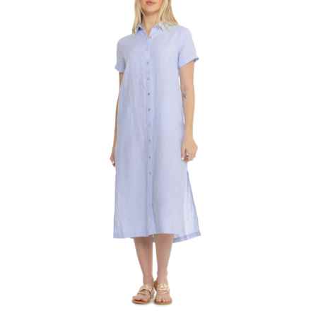 C&C California Midi Shirt Dress - Short Sleeve in Brunerra Blue