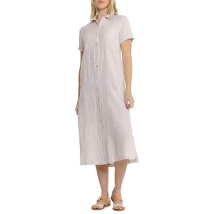 C&C California Midi Shirt Dress - Short Sleeve in Grey Morn