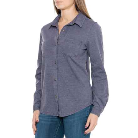 C&C California Molly Knit Shirt - Long Sleeve in Mood Indigo
