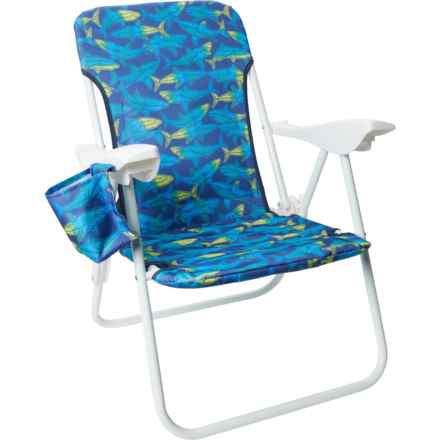 C&C California Portside Sharks Adjustable Folding Beach Chair (For Boys and Girls) in Lime