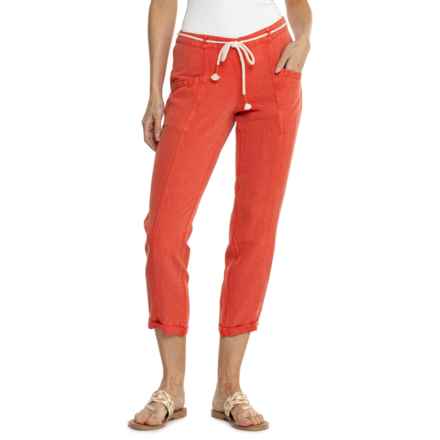 C&C California Pull-On Pants - Linen in Aurora Red