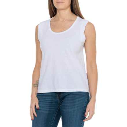C&C California Scoop Neck Shirt - Sleeveless in White