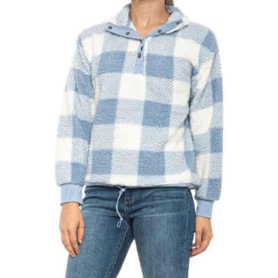 blue sherpa pullover