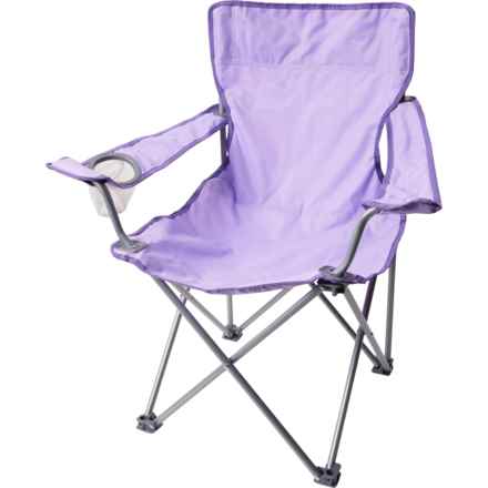 C&C California Solid Outdoor Folding Camping Chair with Cup Holder (For Boys and Girls) in Lavender