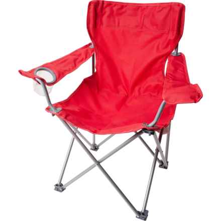 C&C California Solid Outdoor Folding Chair with Cup Holder (For Boys and Girls) in Red
