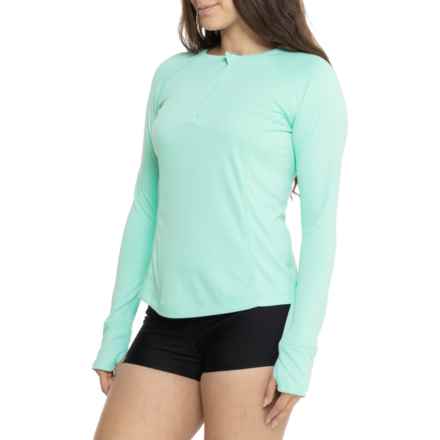 C&C California Sun Protection Shirt - UPF 50, Zip Neck, Long Sleeve in Beach Glass