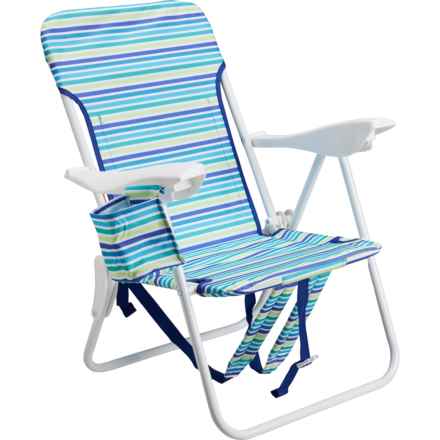C&C California Swim Stripe Adjustable Folding Beach Chair (For Boys and Girls) in Lime
