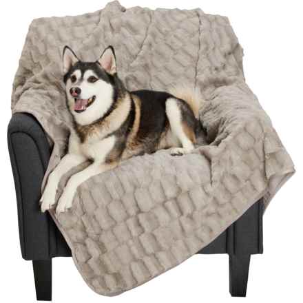 Canine Creations Arco Plush Dog Throw Blanket with Waterproof Liner - 60x70” in Cobblestone