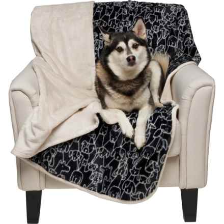 Canine Creations Dog Throw Blanket with Waterproof Liner - 50x60” in Rabbit-Black