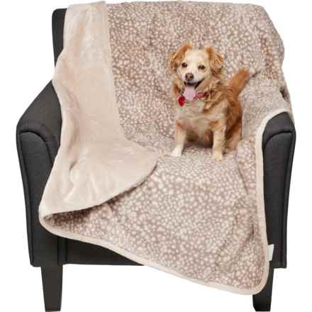 Canine Creations Dog Throw Blanket with Waterproof Liner - 50x60” in Rabbit Fur/Spots